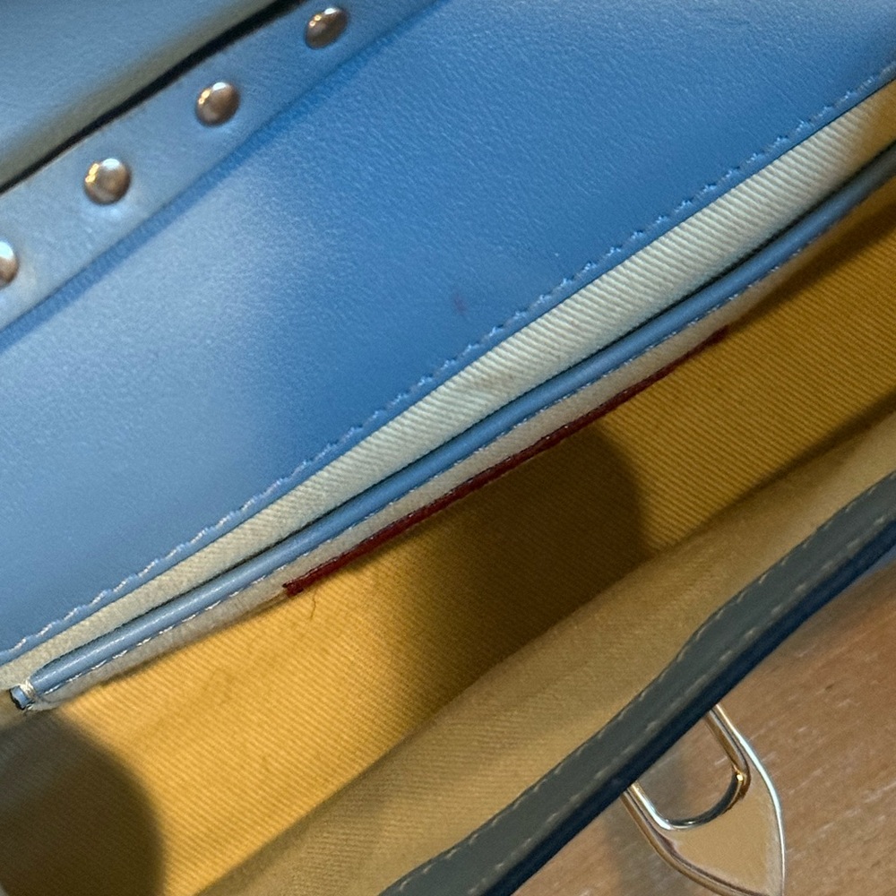 Valentino Garavani Rockstud Leather Crossbody Bag – Light Blue - Picture 6 of 14